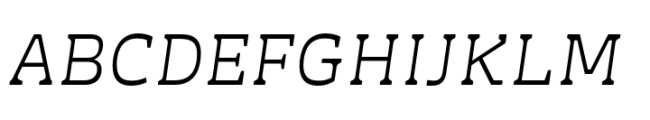 Minera Light Slant Font UPPERCASE
