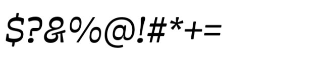 Minera Medium Slant Font OTHER CHARS