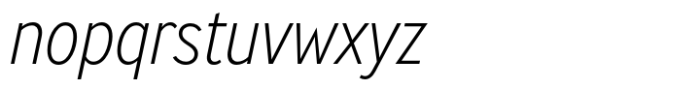 Ministry Condensed Extra Light Italic Font LOWERCASE
