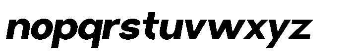 Miogra Sans Black Semi Expanded Slanted Font LOWERCASE