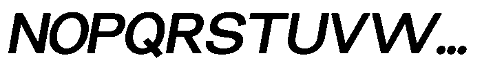 Miogra Sans Bold Extra Expanded Slanted Font UPPERCASE