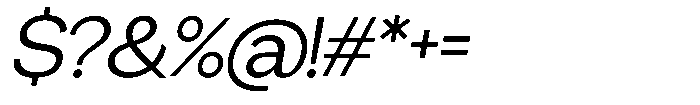 Miogra Sans Condensed Slanted Font OTHER CHARS
