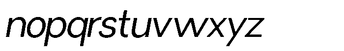 Miogra Sans Expanded Slanted Font LOWERCASE