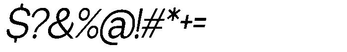 Miogra Sans Extra Condensed Slanted Font OTHER CHARS