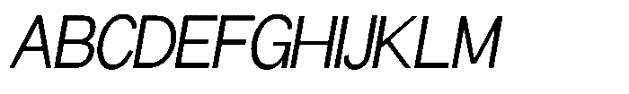 Miogra Sans Extra Condensed Slanted Font UPPERCASE