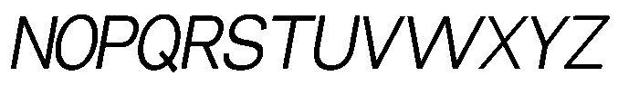 Miogra Sans Extra Condensed Slanted Font UPPERCASE