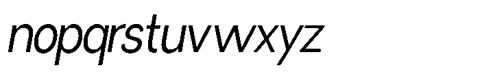 Miogra Sans Extra Condensed Slanted Font LOWERCASE