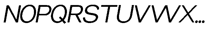 Miogra Sans Extra Expanded Slanted Font UPPERCASE