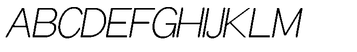 Miogra Sans Extra Light Condensed Slanted Font UPPERCASE