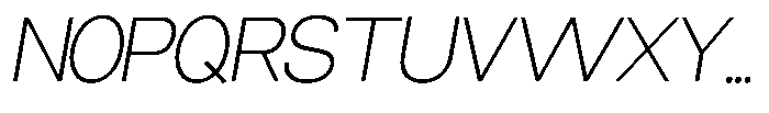Miogra Sans Extra Light Expanded Slanted Font UPPERCASE