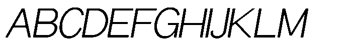 Miogra Sans Light Condensed Slanted Font UPPERCASE