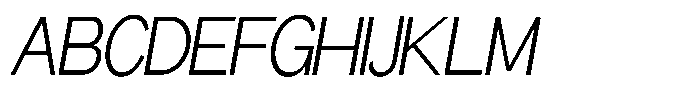 Miogra Sans Light Extra Condensed Slanted Font UPPERCASE