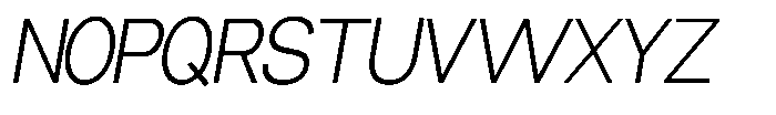 Miogra Sans Light Extra Condensed Slanted Font UPPERCASE