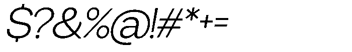 Miogra Sans Light Semi Expanded Slanted Font OTHER CHARS