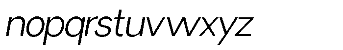 Miogra Sans Light Slanted Font LOWERCASE