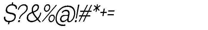 Miogra Sans Light Ultra Condensed Slanted Font OTHER CHARS