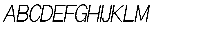 Miogra Sans Light Ultra Condensed Slanted Font UPPERCASE