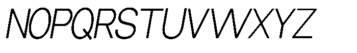 Miogra Sans Light Ultra Condensed Slanted Font UPPERCASE