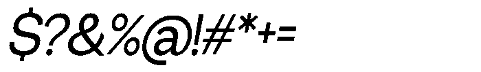 Miogra Sans Medium Extra Condensed Slanted Font OTHER CHARS