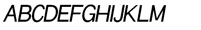 Miogra Sans Medium Extra Condensed Slanted Font UPPERCASE