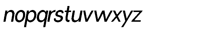 Miogra Sans Medium Extra Condensed Slanted Font LOWERCASE