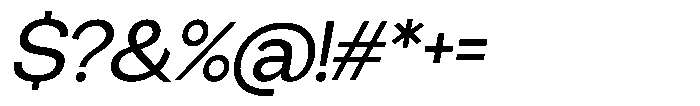Miogra Sans Medium Extra Expanded Slanted Font OTHER CHARS