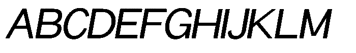 Miogra Sans Medium Extra Expanded Slanted Font UPPERCASE