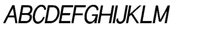 Miogra Sans Medium Ultra Condensed Slanted Font UPPERCASE