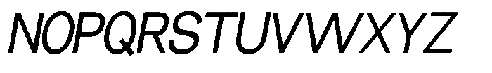 Miogra Sans Medium Ultra Condensed Slanted Font UPPERCASE