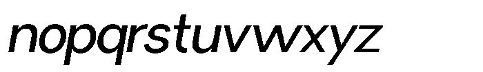 Miogra Sans Medium Ultra Expanded Slanted Font LOWERCASE
