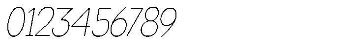 Miogra Sans Thin Extra Condensed Slanted Font OTHER CHARS
