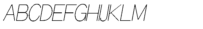 Miogra Sans Thin Extra Condensed Slanted Font UPPERCASE