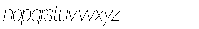 Miogra Sans Thin Extra Condensed Slanted Font LOWERCASE