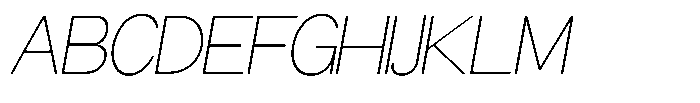 Miogra Sans Thin Extra Expanded Slanted Font UPPERCASE