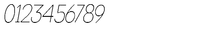 Miogra Sans Thin Ultra Condensed Slanted Font OTHER CHARS