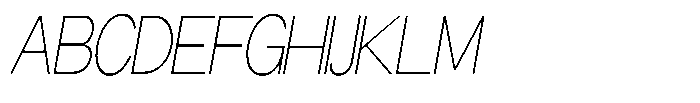 Miogra Sans Thin Ultra Condensed Slanted Font UPPERCASE