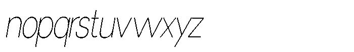 Miogra Sans Thin Ultra Condensed Slanted Font LOWERCASE