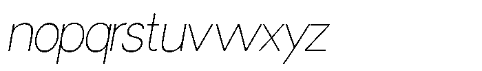 Miogra Sans Thin Ultra Expanded Slanted Font LOWERCASE