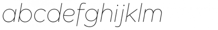 Mirai Thin Italic Font LOWERCASE
