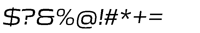 Mirano Extended Regular Italic Font OTHER CHARS