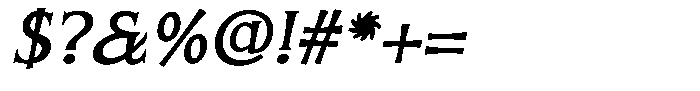 Mirhane Slant Regular Font OTHER CHARS