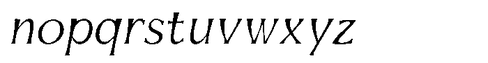 Mirhane Thin Slant Regular Font LOWERCASE