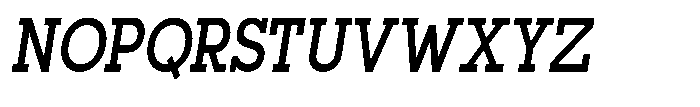 Mirk Slab Black Condensed Italic Font UPPERCASE