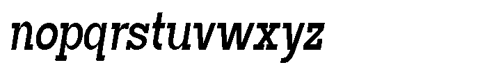Mirk Slab Black Condensed Italic Font LOWERCASE
