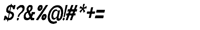 Mirk Slab Black Condensed Slanted Font OTHER CHARS