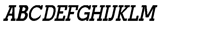 Mirk Slab Black Condensed Slanted Font UPPERCASE