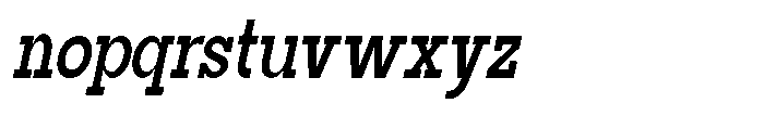 Mirk Slab Black Condensed Slanted Font LOWERCASE