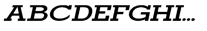 Mirk Slab Black Expanded Slanted Font UPPERCASE