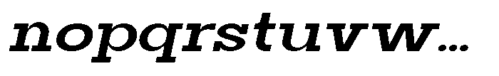 Mirk Slab Black Expanded Slanted Font LOWERCASE