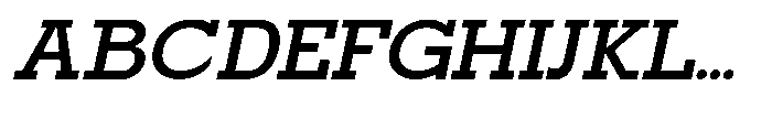 Mirk Slab Black Slanted Font UPPERCASE